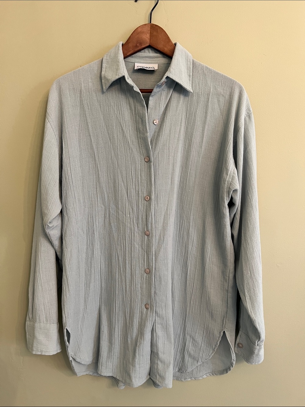 Capezio Sea Foam Button-Down Shirt
